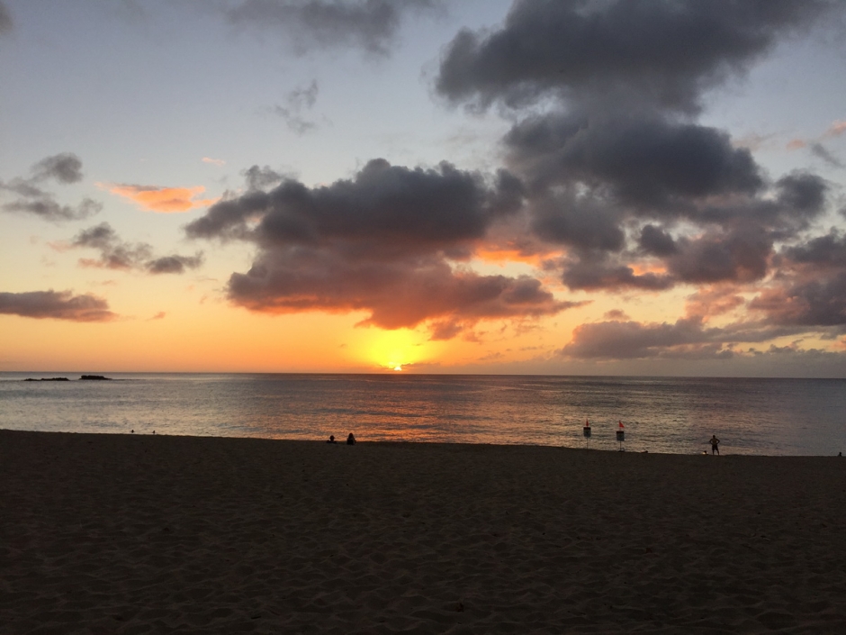 Waimea Bay Beach Park. Закат.