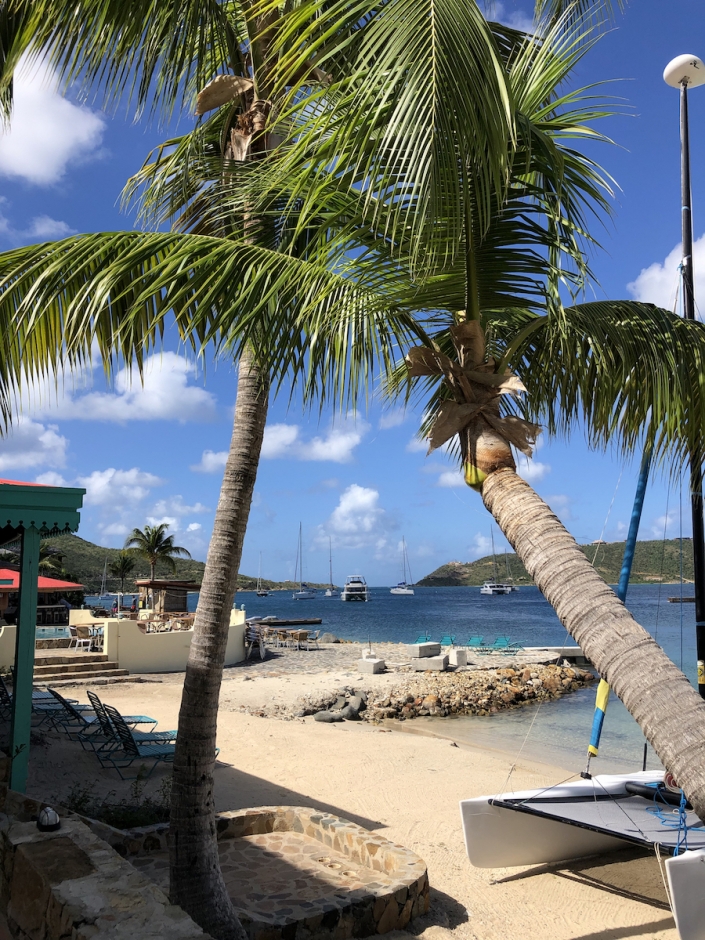 Virgin Gorda, вид на бухту от ресторана